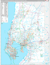 Tampa-St Petersburg-Clearwater Metro Area Wall Map Premium Style 2026